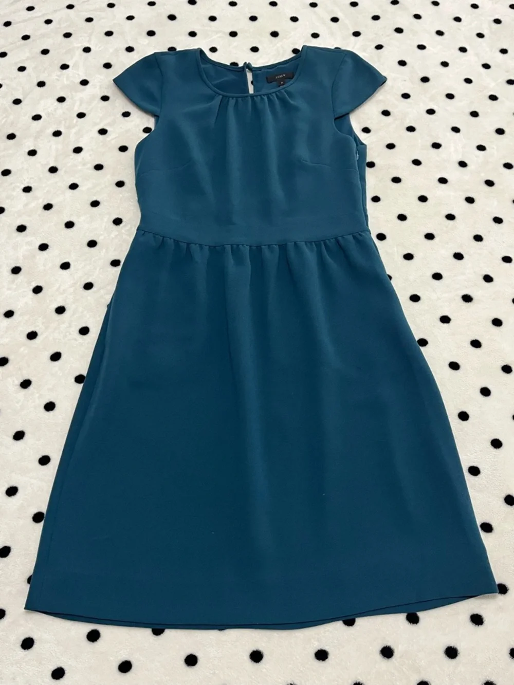 J. Crew Teal Cap Sleeve Dress Size 4_2